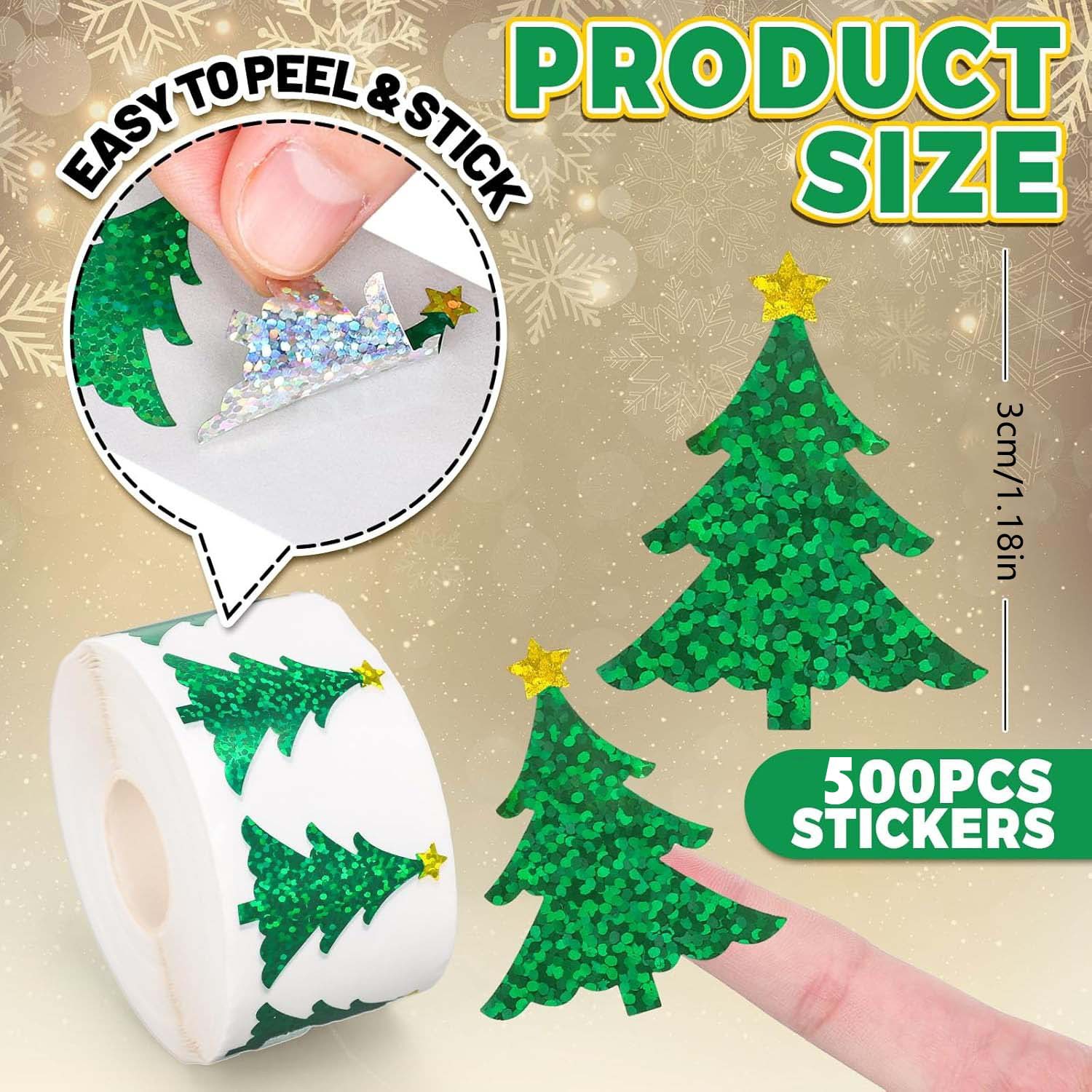 500Pcs Christmas Tree Stickers - Industrial Green Laser review and price