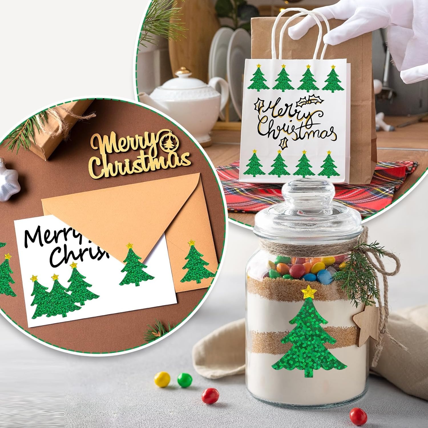 500Pcs Christmas Tree Stickers - Industrial Green Laser review and price